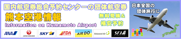 熊本空港の情報と団体航空券のチェックインについて